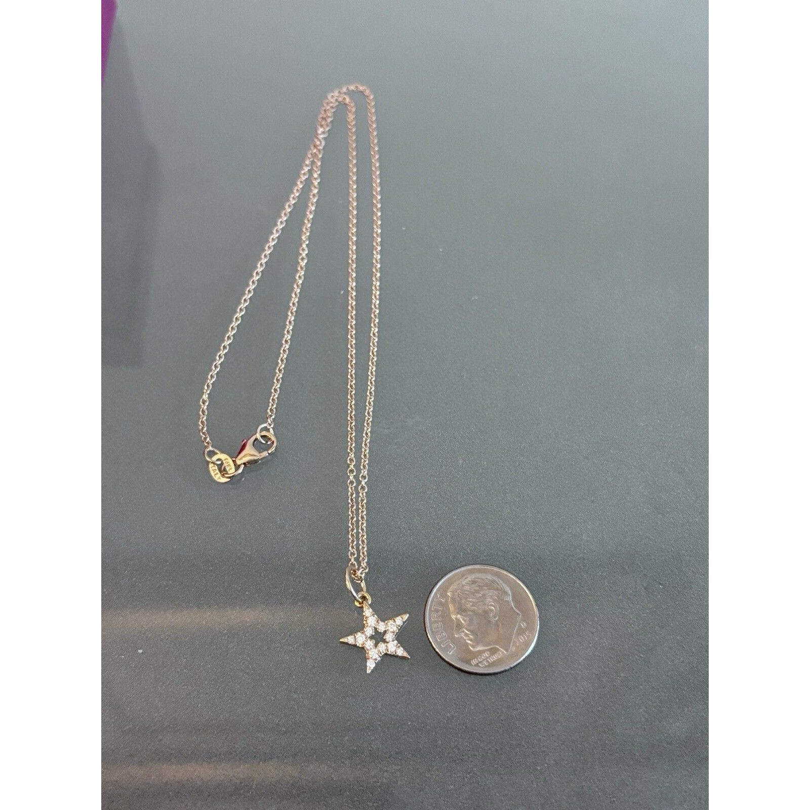 Helen Ficalora 14k Rose Gold Diamond Star Pendant Necklace 16" Length — image 5 of 8